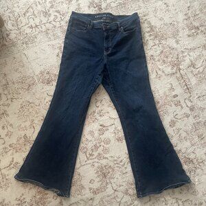 American Eagle Super High Rise Flare Jeans Sz 14 Dark Wash | Next Level Stretch